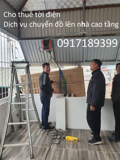 Cho thuê tời điện- Dịch vụ chuyển đồ lên nhà cao tầng